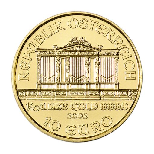 2002年 (新品) オーストリア「ウィーン フィルハーモニー」純金 1/10 オンス 金貨 - 画像 (2)