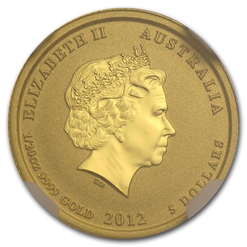 2012年 (新品) オーストラリア「干支 十二支・辰年 龍年」純金 1/20オンス  金貨 NGC MS70 - 画像 (3)