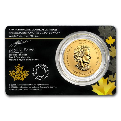 2017年 (新品) カナダ ヘラジカ 純金 1オンス 金貨 - 画像 (2)