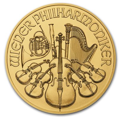 2021 (New) Austrian Philharmonic Gold 1/10 oz Coin