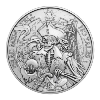(New) USA Dead Men Tell No Tales Silver 1 oz Round