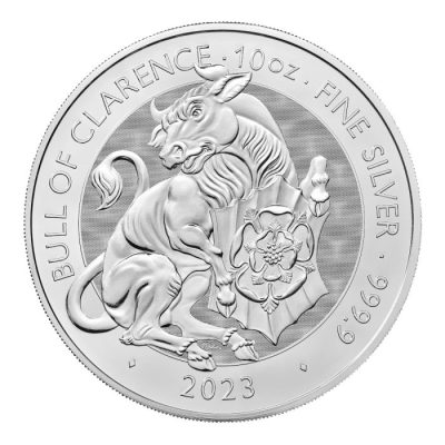 2023年 (新品) イギリス「ロイヤルチューダービースト・クラレンスの雄牛」純銀 10オンス 銀貨
