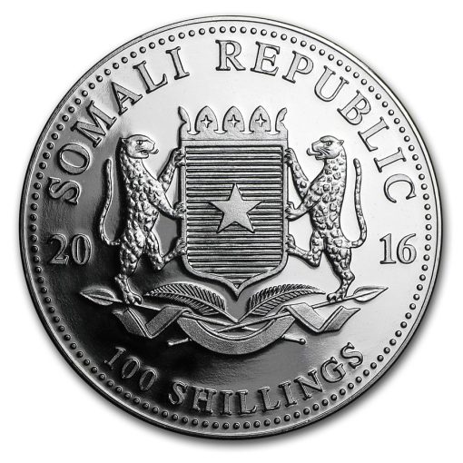 2016年 (新品) ソマリア「アフリカ ワイルドライフ・ゾウ」純銀 1オンス 銀貨 - 画像 (2)