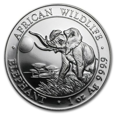 2016年 (新品) ソマリア「アフリカ ワイルドライフ・ゾウ」純銀 1オンス 銀貨