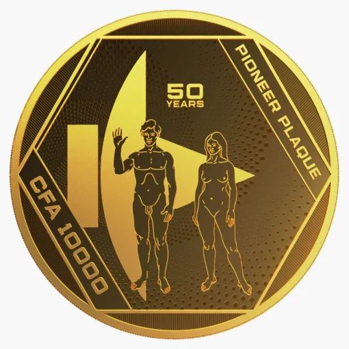 2022 (New) Chad Pioneer Plaque 50th Anniversary Gold 1 oz Coin