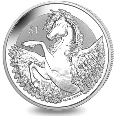 2018 (New) British Virgin Islands Reverse Frosted Pegasus Silver 1 oz Coin