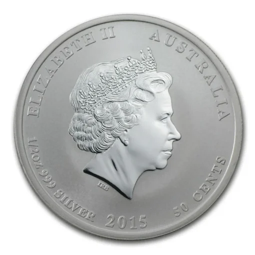 2015年 (新品) オーストラリア「 干支 十二支・未年 羊年 」純銀 1/2オンス カラー 銀貨 - 画像 (2)