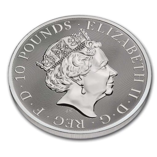 2019年 (新品) イギリス「クイーンズ ビースト・牛」純銀 10オンス 銀貨 - 画像 (4)