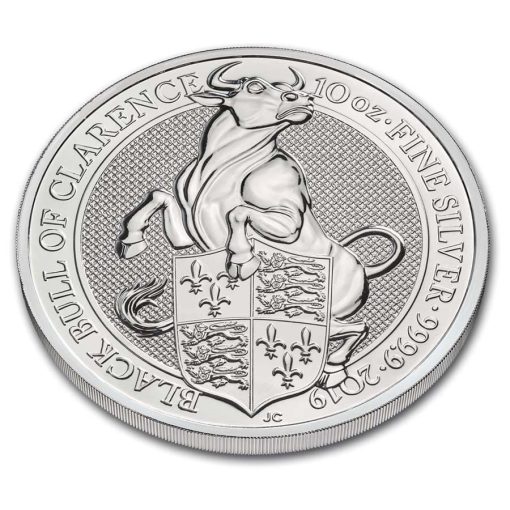 2019年 (新品) イギリス「クイーンズ ビースト・牛」純銀 10オンス 銀貨 - 画像 (3)