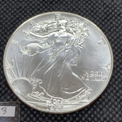 1987年 (新品) アメリカ「イーグル・ウオーキング リバティ」純銀 1オンス 銀貨 #7173