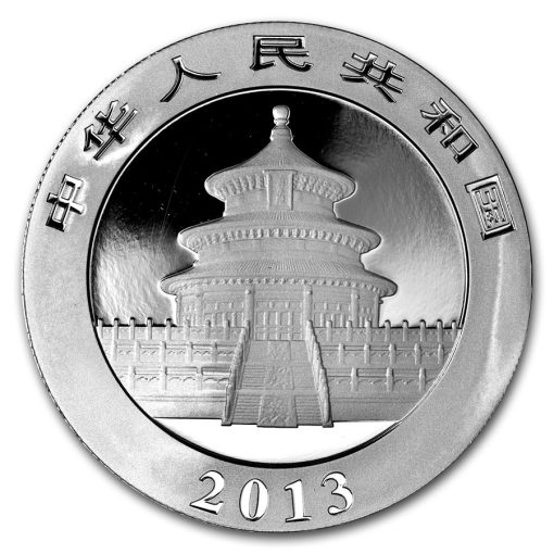 2013年 (新品) 中国「パンダ」純銀 1オンス 銀貨 - 画像 (2)