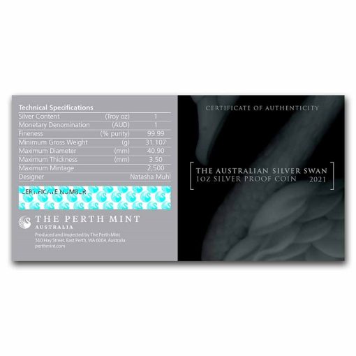 2021 (New) Australian Swan Silver 1 oz Proof Coin - Image 8