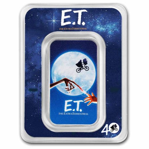 2022 (新品) ニウエ「E.T. イーティー・映画ポスター」純銀 1オンス カラー バー