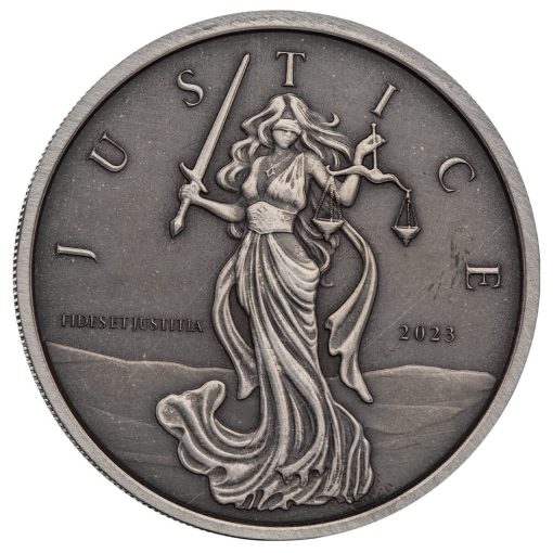 2023 (New) Gibraltar Lady Justice Silver 1 oz Antique Coin