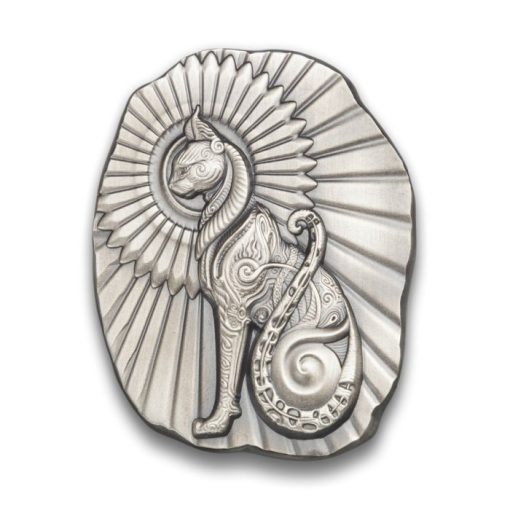 (New) Canada Egyptian Cat Silver 5 oz High Relief Antique Bar
