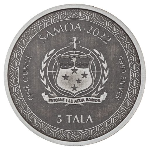 2022 (New) Samoa MOMOTARO UKIYOE Silver 1 oz Antique Coin - Image 2