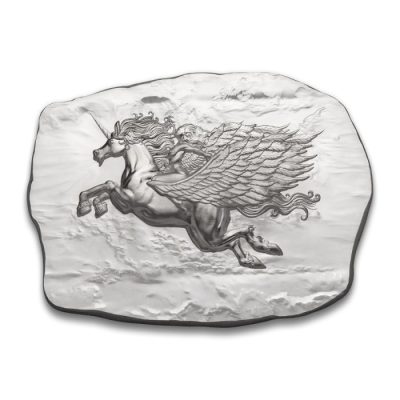 (New) Canada Winged Unicorn Silver 10 oz High Relief Bar