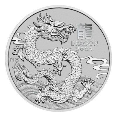 2024年 (新品) オーストラリア「 干支 十二支・辰年 龍年」純プラチナ 1オンス プラチナ貨