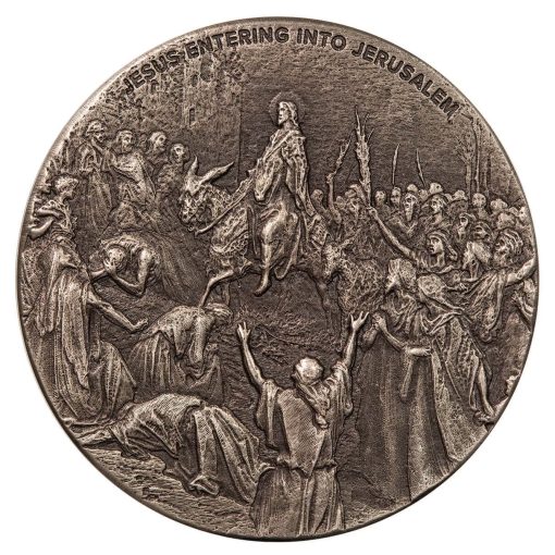 2023 (New) Biblical Series Jesus Entering into Jerusalem Silver 2 oz Antique Coin - Image 2