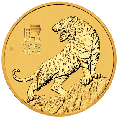 2022年 (新品) オーストラリア「干支 十二支・寅年 虎年」純金 1/20オンス 金貨