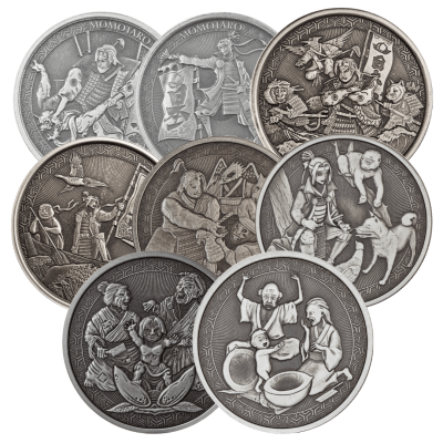 (New) Samoa MOMOTARO Silver 1 oz Antique Coin【8 Coin Set】