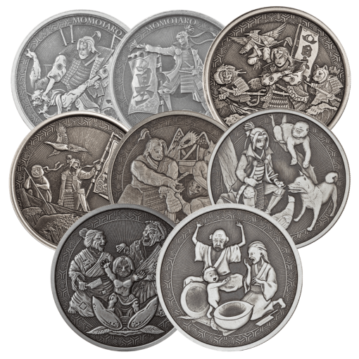 (New) Samoa MOMOTARO Silver 1 oz Antique Coin【8 Coin Set】