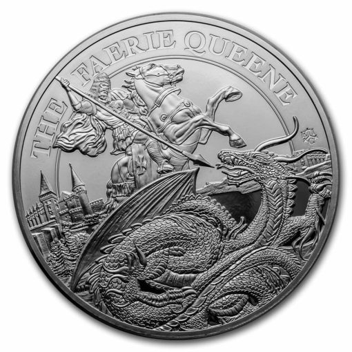 2024 (New) St. Helena Faerie Queene Redcrosse And The Dragon Silver 5 oz Proof Coin - Image 2