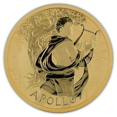 2023年 (新品) ツバル「オリンポスの神々・アポロ 芸能、芸術の神」純金 1オンス 金貨
