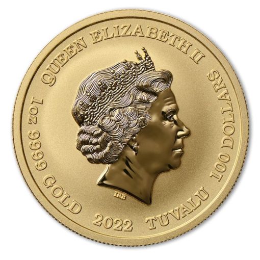 2022年 (新品) ツバル「オリンポスの神々・アテナ 知恵、戦術の女神」純金 1オンス 金貨 - 画像 (2)