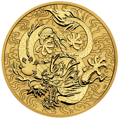 2022年 (新品) オーストラリア「ドラゴン・龍」純金 1オンス 金貨