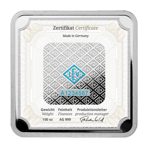 (New) Geiger Silver 100 oz Square Minted Bar - Image 2