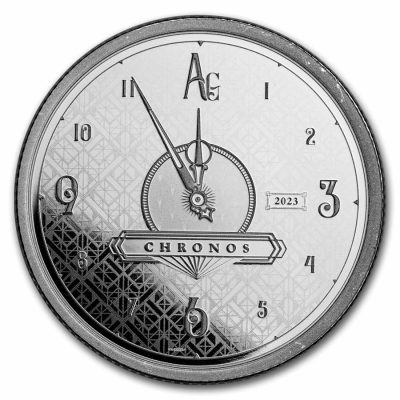 2023年 (新品) ニウエ「クロノス」純銀 1オンス 銀貨