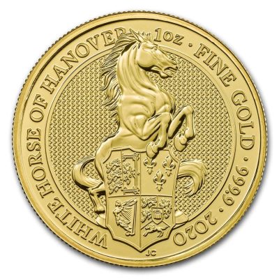2020年 (新品) イギリス「クィーンズ ビースト・ホワイトホース 白馬」純金 1オンス 金貨
