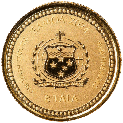 2024 (New) Samoa Lunar Year of the Dragon Gold 1/10 oz Coin - Image 2