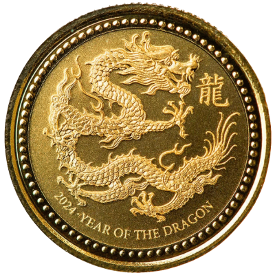 2024 (New) Samoa Lunar Year of the Dragon Gold 1/10 oz Coin