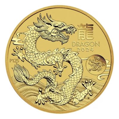 2024年 (新品) オーストラリア「干支 十二支・辰年 龍年」「龍・ドラゴン」純金 1オンス 金貨