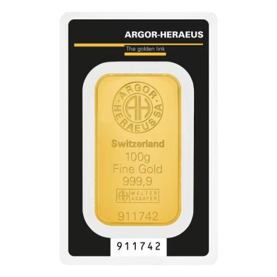 (新品) スイス アルゴー 純金 100グラム バー