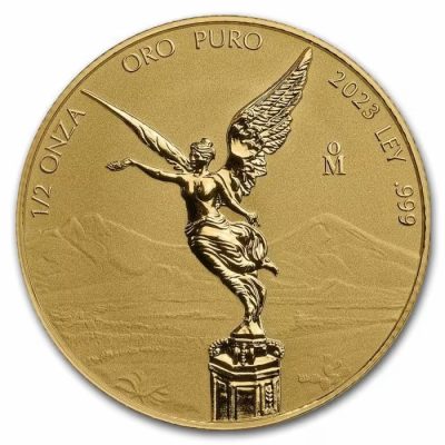 2023年 (新品) メキシコ「リベルタッド」純金 1/2オンス リバース プルーフ 金貨