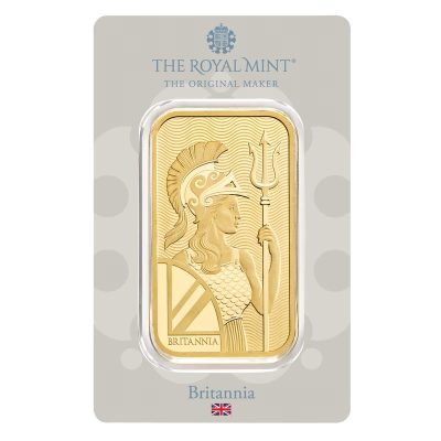 (新品) イギリス「ブリタニア」純金 50グラム バー