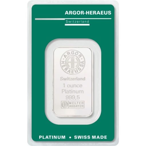 (New) Swiss Argor Heraeus Platinum 1 oz Bar