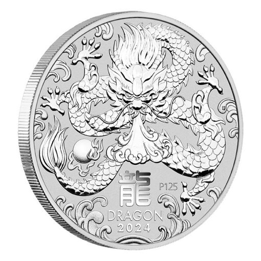2024年 (新品) オーストラリア「干支 十二支・辰年 龍年」純銀 1キロ 銀貨 - 画像 (3)