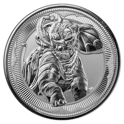 2023年 (新品) ジブラルタル「戦象」純銀 1オンス 銀貨