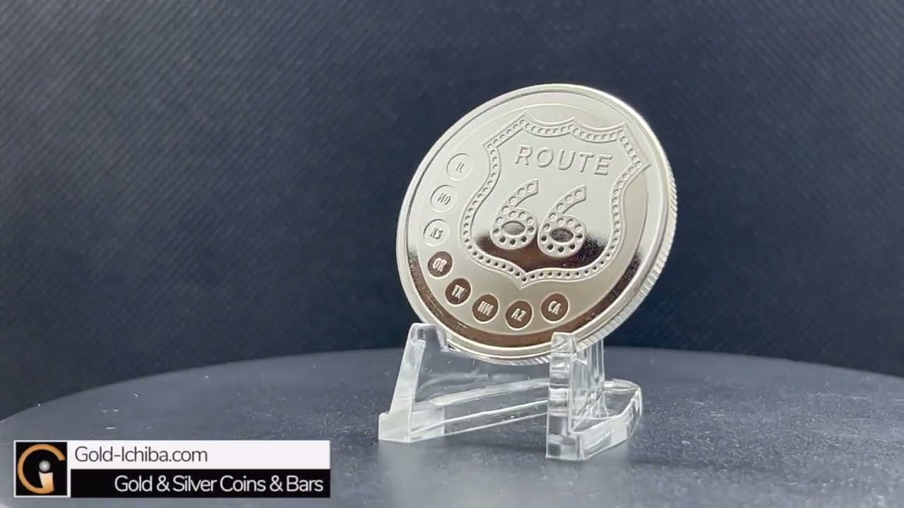 純銀メダル　ルート66 新品) アメリカ「ROUTE 66 ルート ハイウェイ」純銀 1オンス メダル
