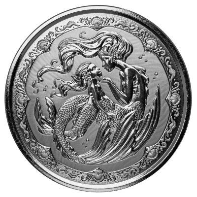 2023 (New) Samoa Pacific Mermaid Mother & Daughter Silver 1 oz Coin