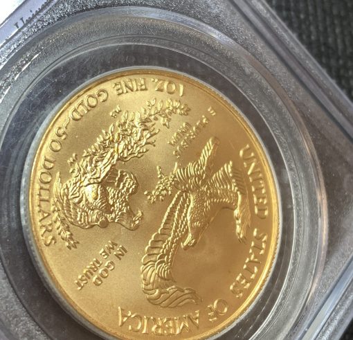 2005年 (新品) アメリカ「イーグル」純金 1オンス 金貨 PCGS MS69 (ファーストストライク) #8412 - 画像 (6)