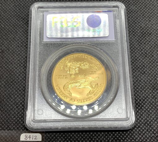 2005年 (新品) アメリカ「イーグル」純金 1オンス 金貨 PCGS MS69 (ファーストストライク) #8412 - 画像 (2)