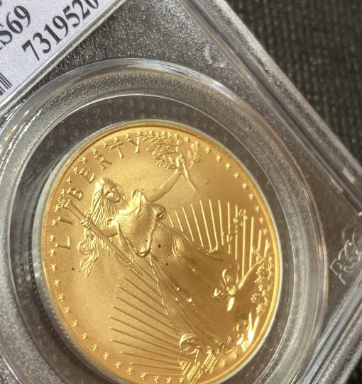 2005年 (新品) アメリカ「イーグル」純金 1オンス 金貨 PCGS MS69 (ファーストストライク) #8412 - 画像 (5)