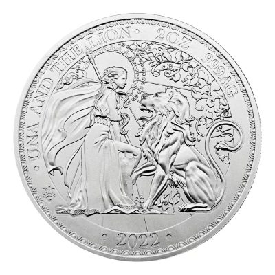 2022 (New) St. Helena Una and the Lion Silver 2 oz Coin