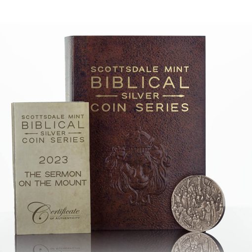 2023 (New) Bible Series The Sermon on the Mount Silver 2 oz Antique Coin - Image 6