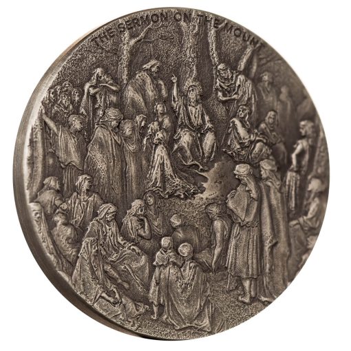 2023 (New) Bible Series The Sermon on the Mount Silver 2 oz Antique Coin - Image 3